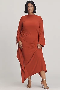 Eloquii Plus Cape Jersey Maxi Dress
