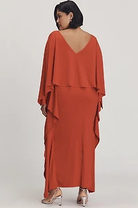 Eloquii Plus Cape Jersey Maxi Dress