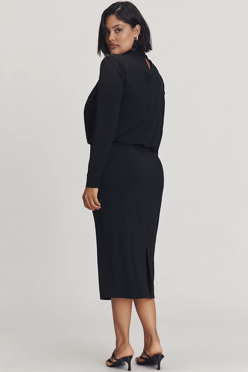 Eloquii Plus Long-Sleeve Cutout Midi Dress