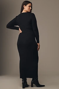 Eloquii Plus Long-Sleeve Rib Maxi Dress
