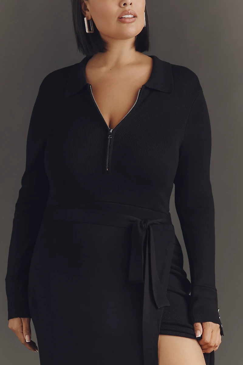 Eloquii Plus Quarter-Zip Maxi Sweater Dress