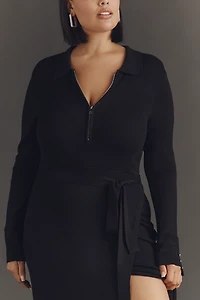 Eloquii Plus Quarter-Zip Maxi Sweater Dress