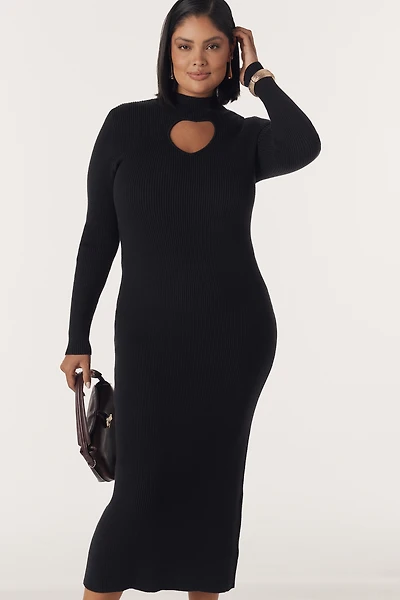 Eloquii Heart Cutout Midi Dress