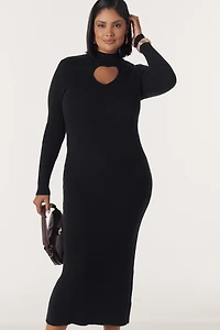 Eloquii Heart Cutout Midi Dress