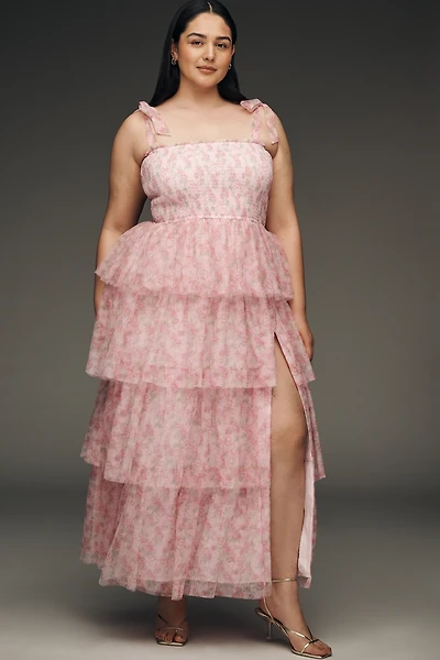 Amy Jane London Aria Plus Tiered Tulle Midi Dress