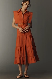 CeliaB Lucero Tiered Sleeveless Cotton Midi Dress