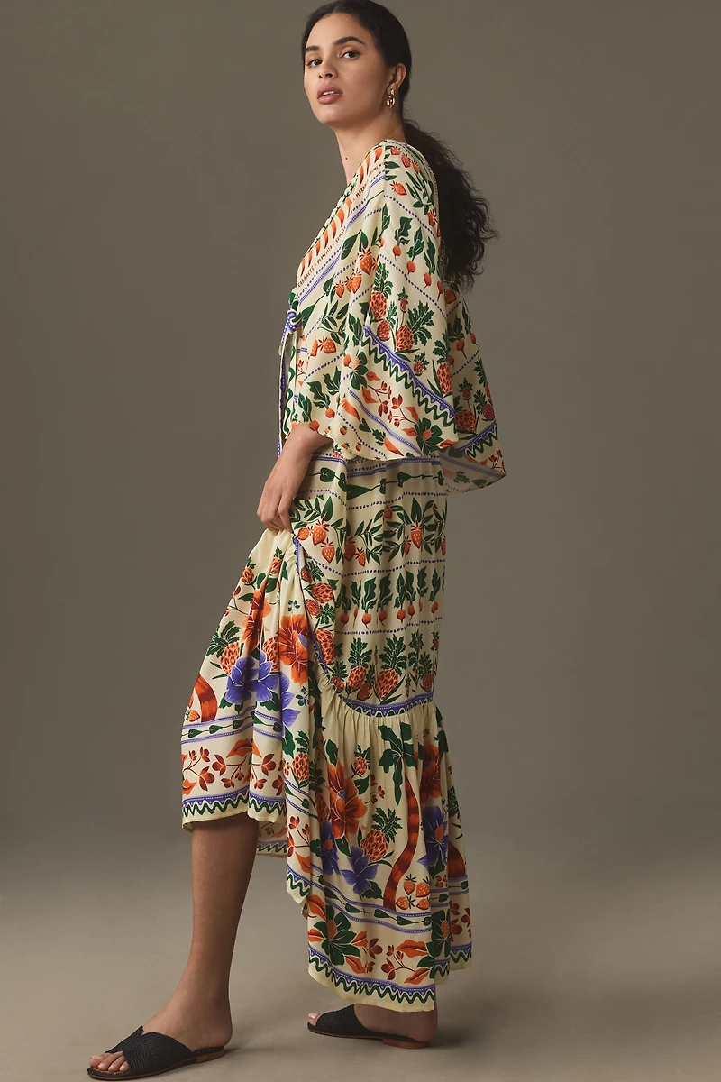 Farm Rio V-Neck Kaftan Maxi Dress