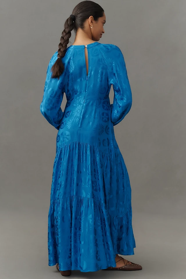 Farm Rio Long-Sleeve V-Neck Jacquard Maxi Dress | Hawthorn Mall Farm Rio Long-Sleeve V-Neck Jacquard Maxi Dress | Hawthorn Mall