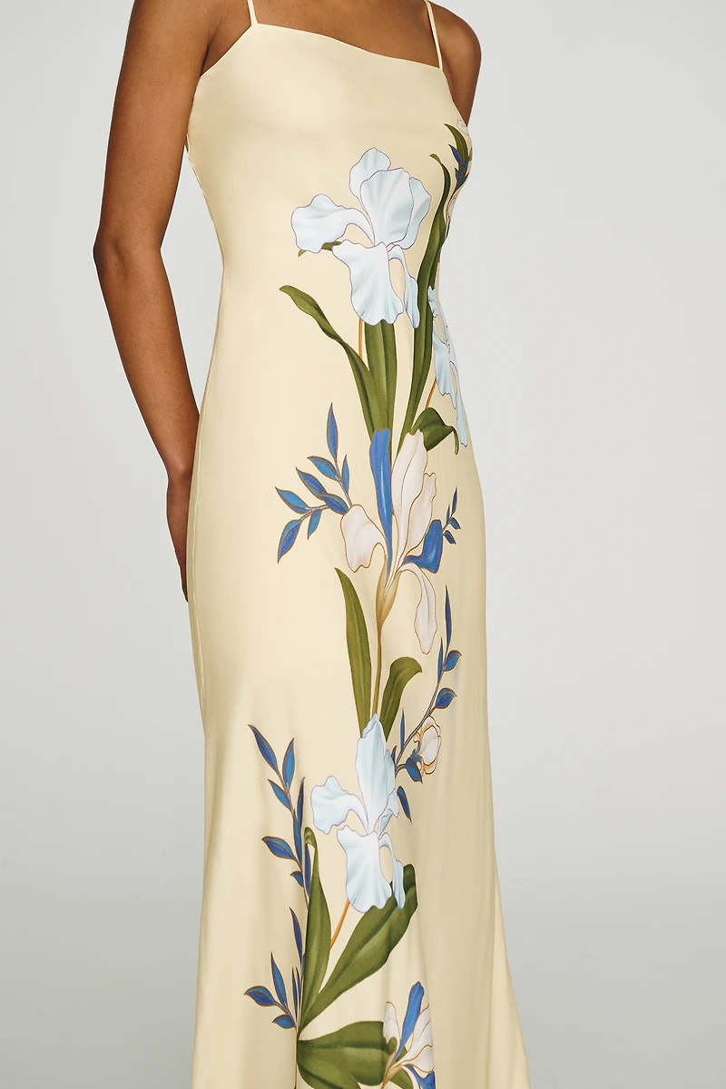 Farm Rio x Anthropologie Sleeveless Cowl-Neck Slip Midi Dress