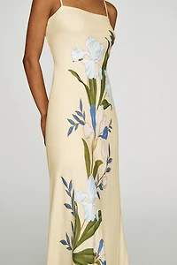 Farm Rio x Anthropologie Sleeveless Cowl-Neck Slip Midi Dress