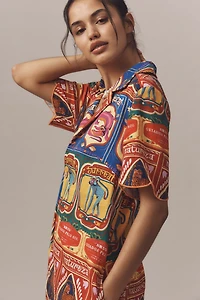 Farm Rio x Anthropologie Scalloped Shirt Dress