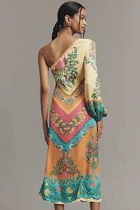 Farm Rio x Anthropologie One-Shoulder Printed Midi Dress