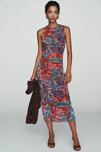 Farm Rio x Anthropologie Sleeveless Mesh Midi Dress