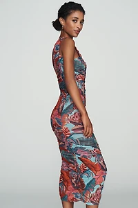 Farm Rio x Anthropologie Sleeveless Mesh Midi Dress