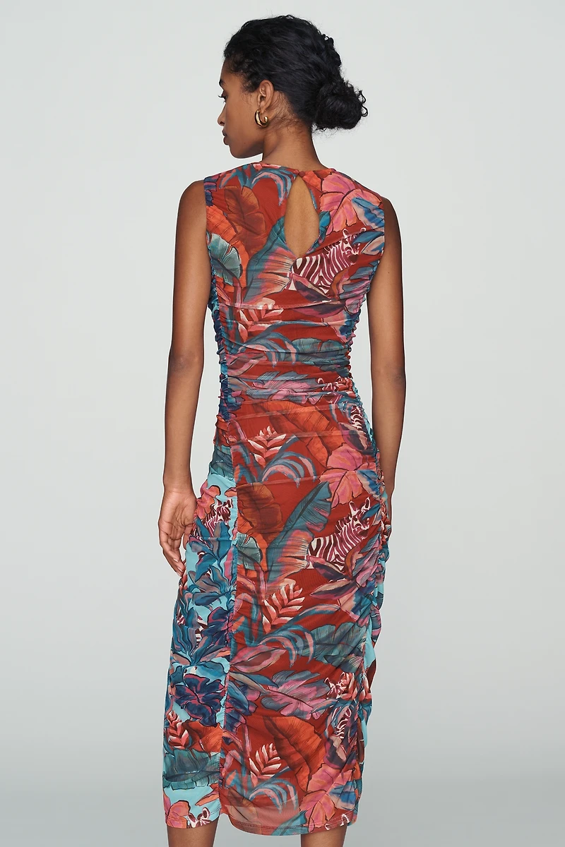 Farm Rio x Anthropologie Sleeveless Mesh Midi Dress