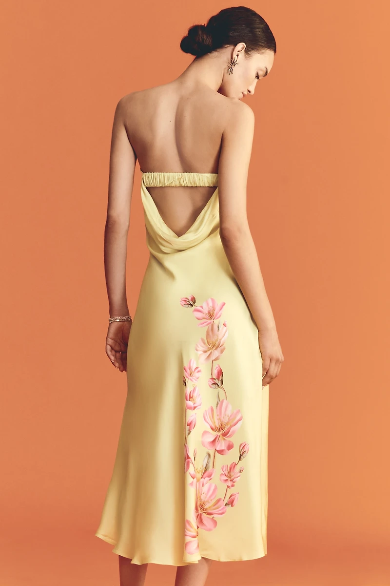 Farm Rio x Anthropologie Strapless Printed Midi Slip Dress