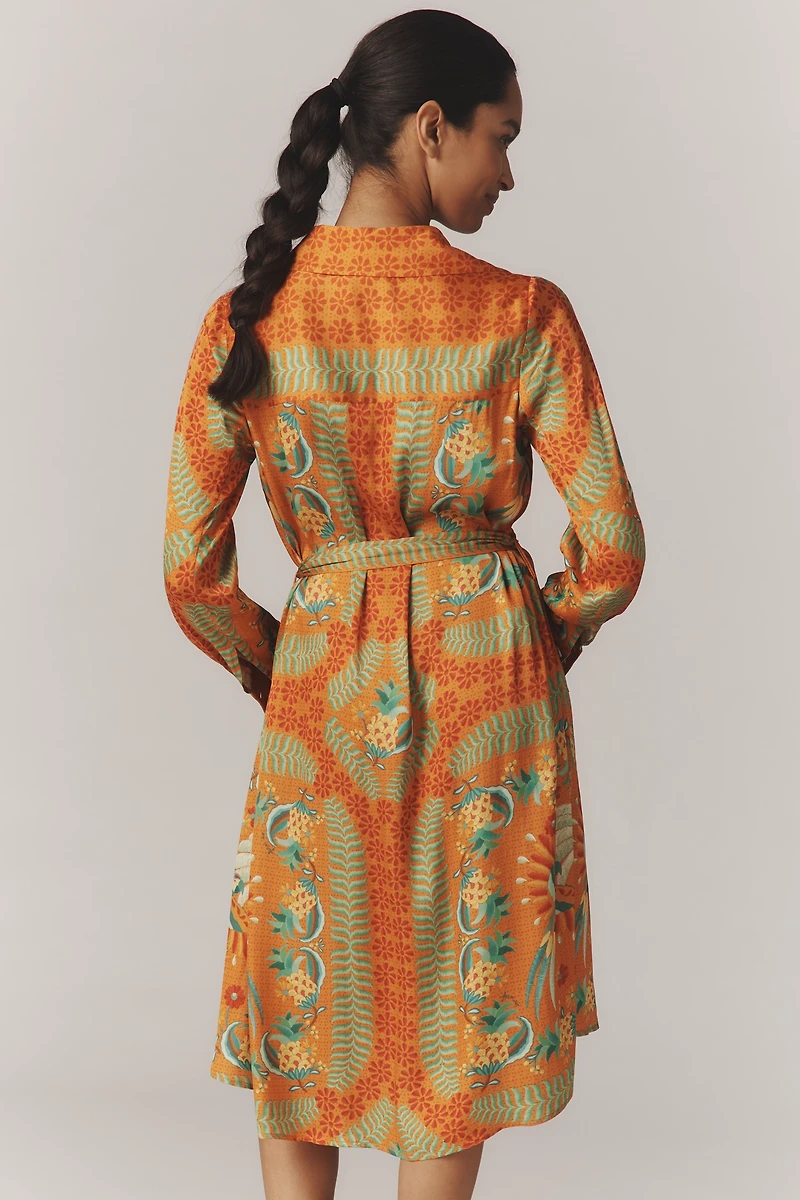 Anthropologie x Farm Rio Belted Shirt Dress