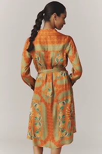 Anthropologie x Farm Rio Belted Shirt Dress