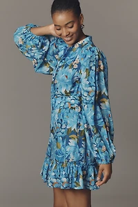 Farm Rio x Anthropologie Long-Sleeve Mini Swing Dress