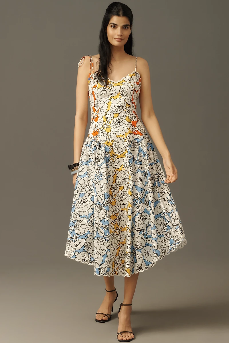Farm Rio x Anthropologie Basque-Waist Midi Dress