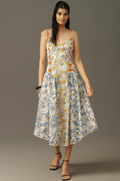 Farm Rio x Anthropologie Basque-Waist Midi Dress