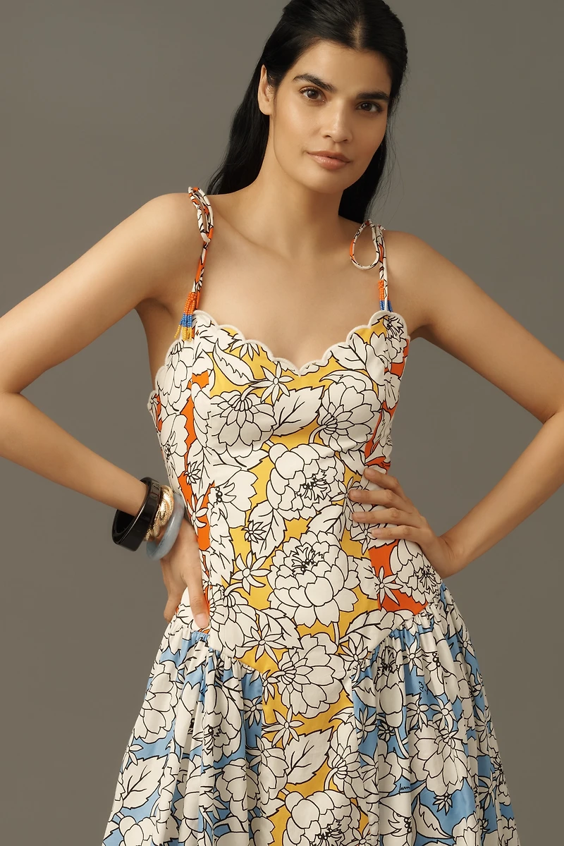 Farm Rio x Anthropologie Basque-Waist Midi Dress