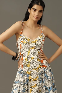 Farm Rio x Anthropologie Basque-Waist Midi Dress