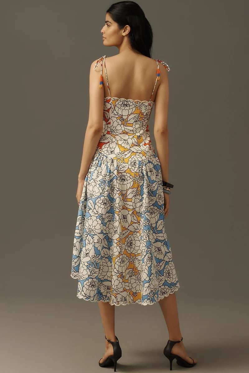 Farm Rio x Anthropologie Basque-Waist Midi Dress