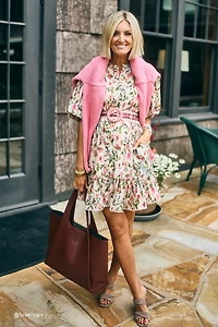 @loverlygrey x Farm Rio Short-Sleeve Mini Dress