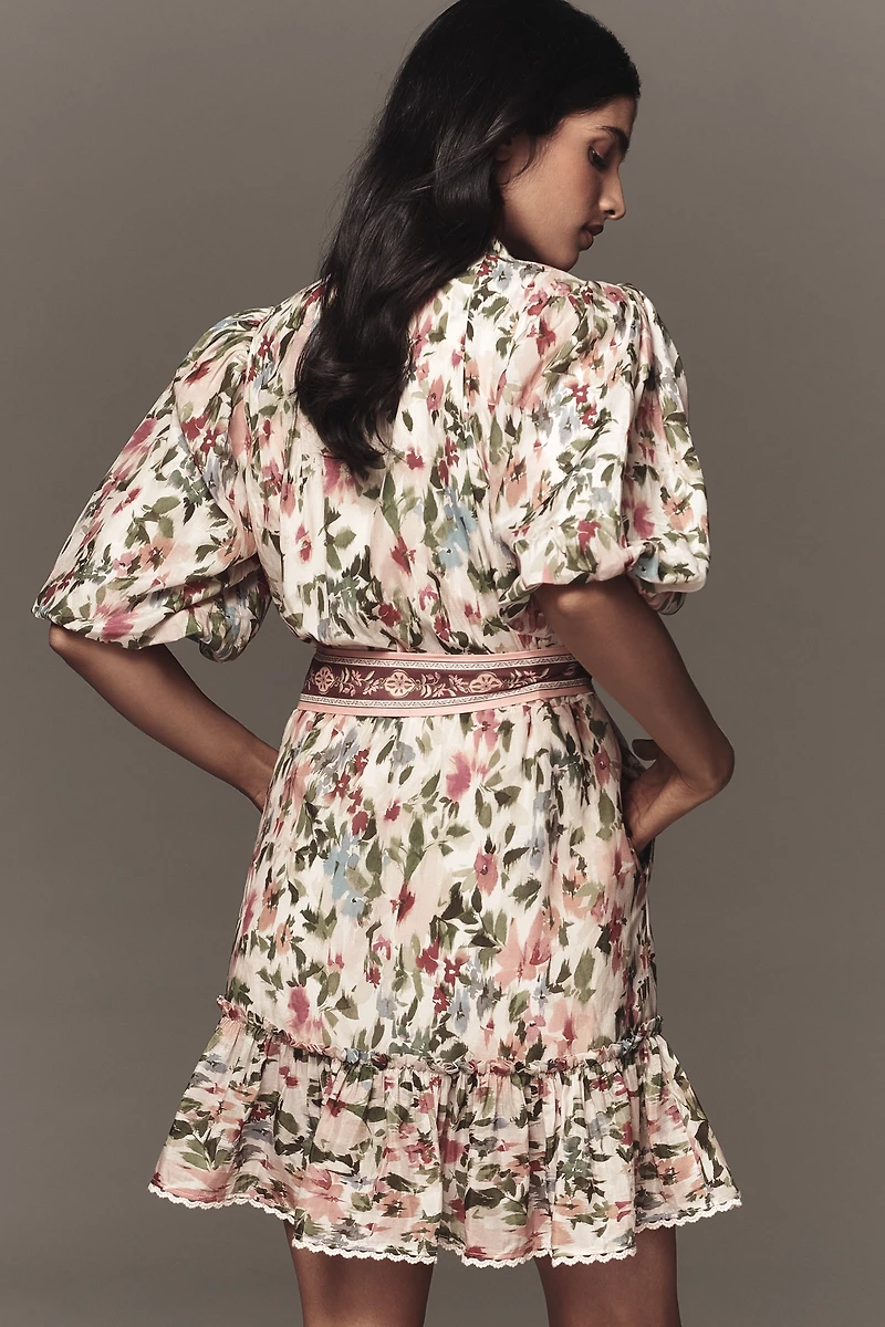@loverlygrey x Farm Rio Short-Sleeve Mini Dress