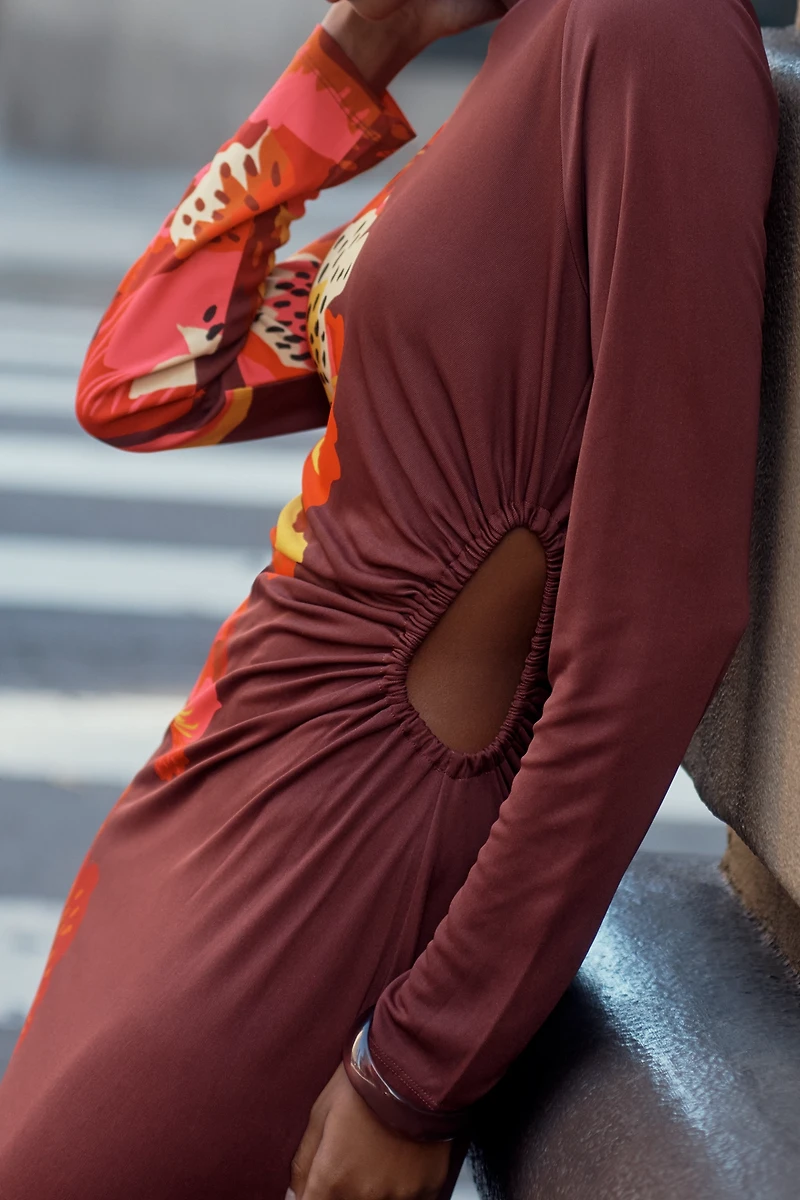 Farm Rio x Anthropologie Long-Sleeve Jersey Midi Dress