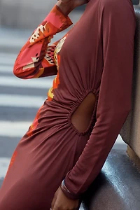 Farm Rio x Anthropologie Long-Sleeve Jersey Midi Dress