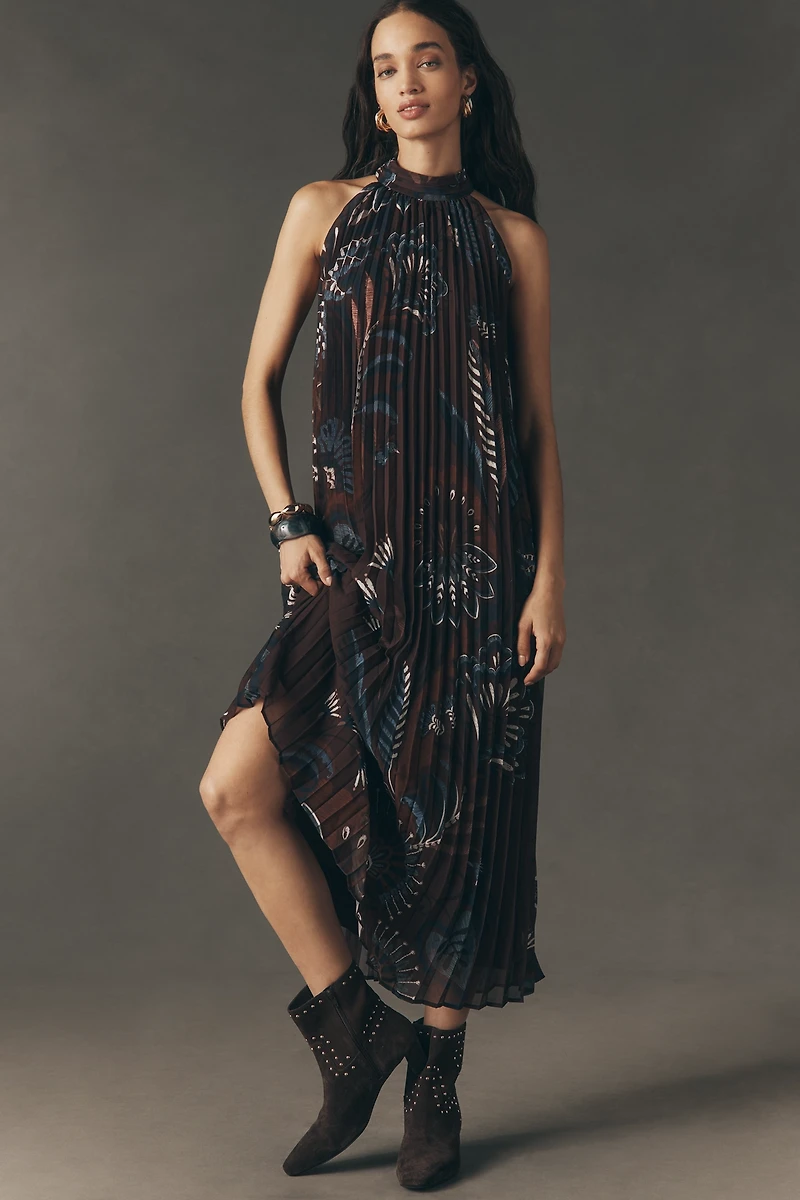 Anthropologie x Farm Rio Pleated Halter Dress