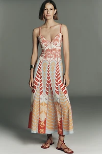 Anthropologie x Farm Rio Sleeveless V-Neck A-Line Maxi Dress