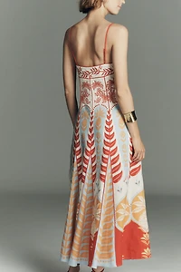 Anthropologie x Farm Rio Sleeveless V-Neck A-Line Maxi Dress