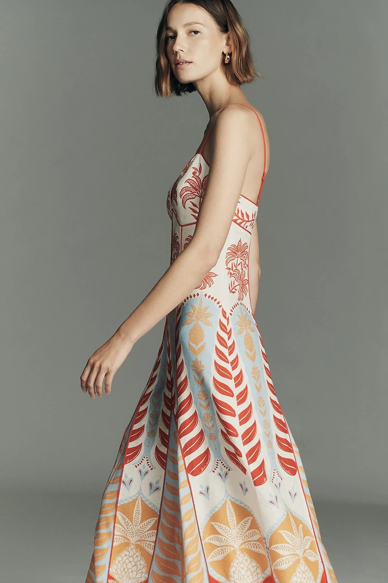 Anthropologie x Farm Rio Sleeveless V-Neck A-Line Maxi Dress