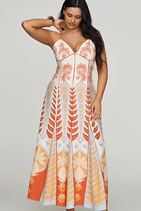 Anthropologie x Farm Rio Sleeveless V-Neck A-Line Maxi Dress