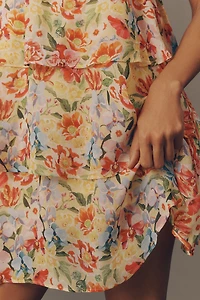 Farm Rio x Anthropologie Tiered Ruffle Mini Dress