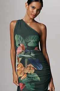 Farm Rio x Anthropologie Printed One-Shoulder Midi Dress