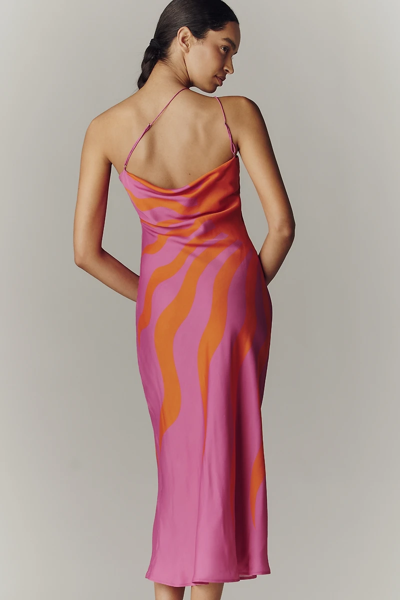 Farm Rio x Anthropologie One-Shoulder Midi Slip Dress