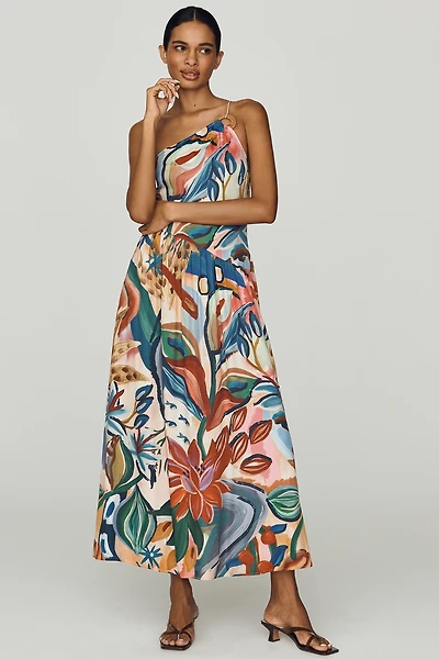 Farm Rio x Anthropologie One-Shoulder Midi Dress