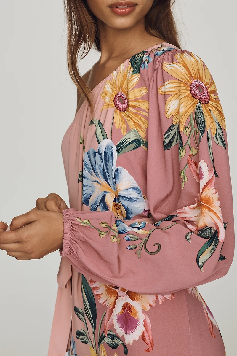 Anthropologie x Farm Rio One-Shoulder Maxi Dress