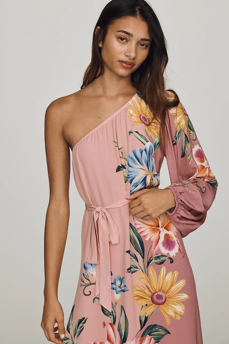 Anthropologie x Farm Rio One-Shoulder Maxi Dress