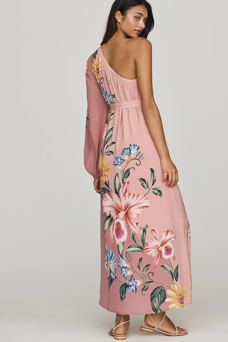 Anthropologie x Farm Rio One-Shoulder Maxi Dress