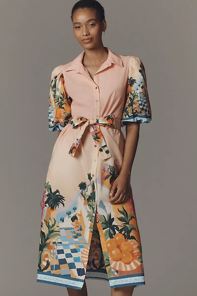 Celina Moon Janeli Collared Midi Dress