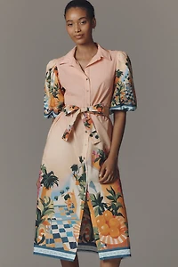 Celina Moon Janeli Collared Midi Dress
