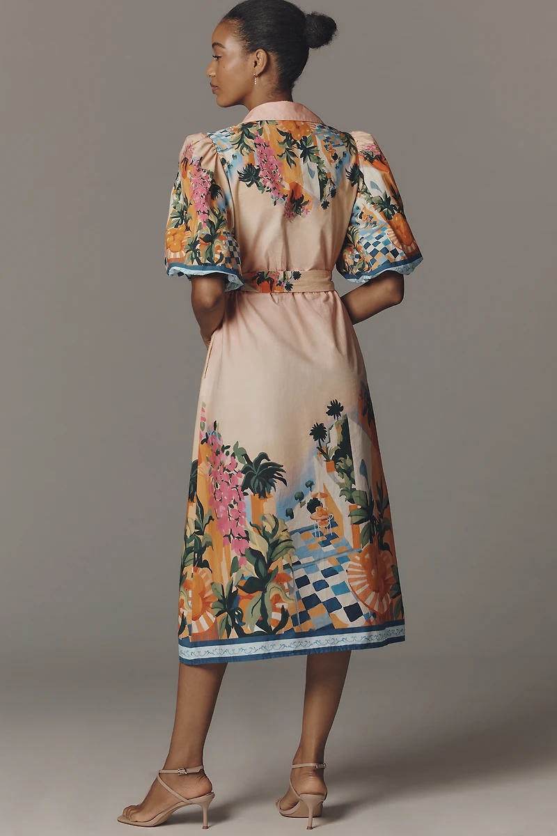 Celina Moon Janeli Collared Midi Dress