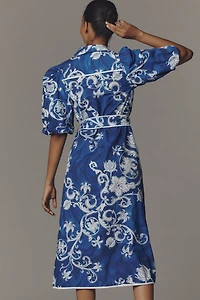 Celina Moon Janeli-Sky Cotton Midi Dress