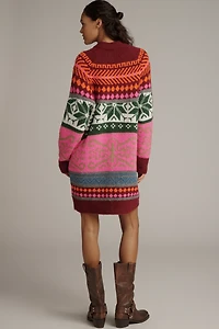 Essentiel Antwerp Long-Sleeve Jacquard Sweater Mini Dress