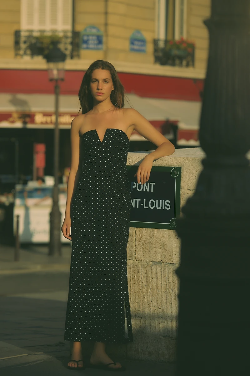 By Anthropologie Notched Midi Dress